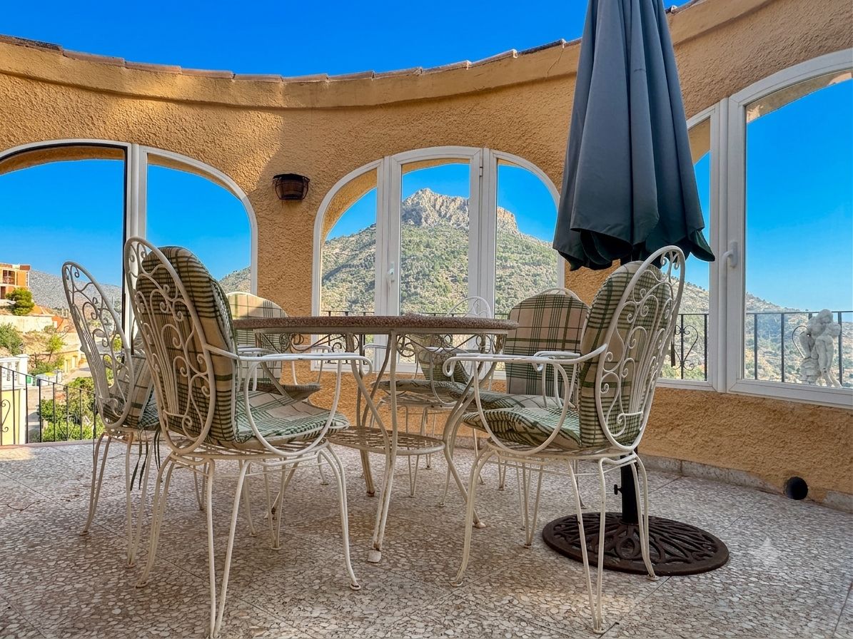 Villa con piscina privada con vistas a la montaña cerca de la playa
